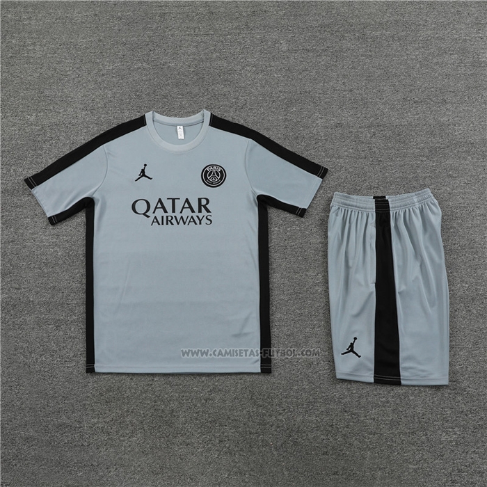 Chandal del Paris Saint-Germain Jordan Manga Corta 2023-2024 Gris - Pantalon Corto